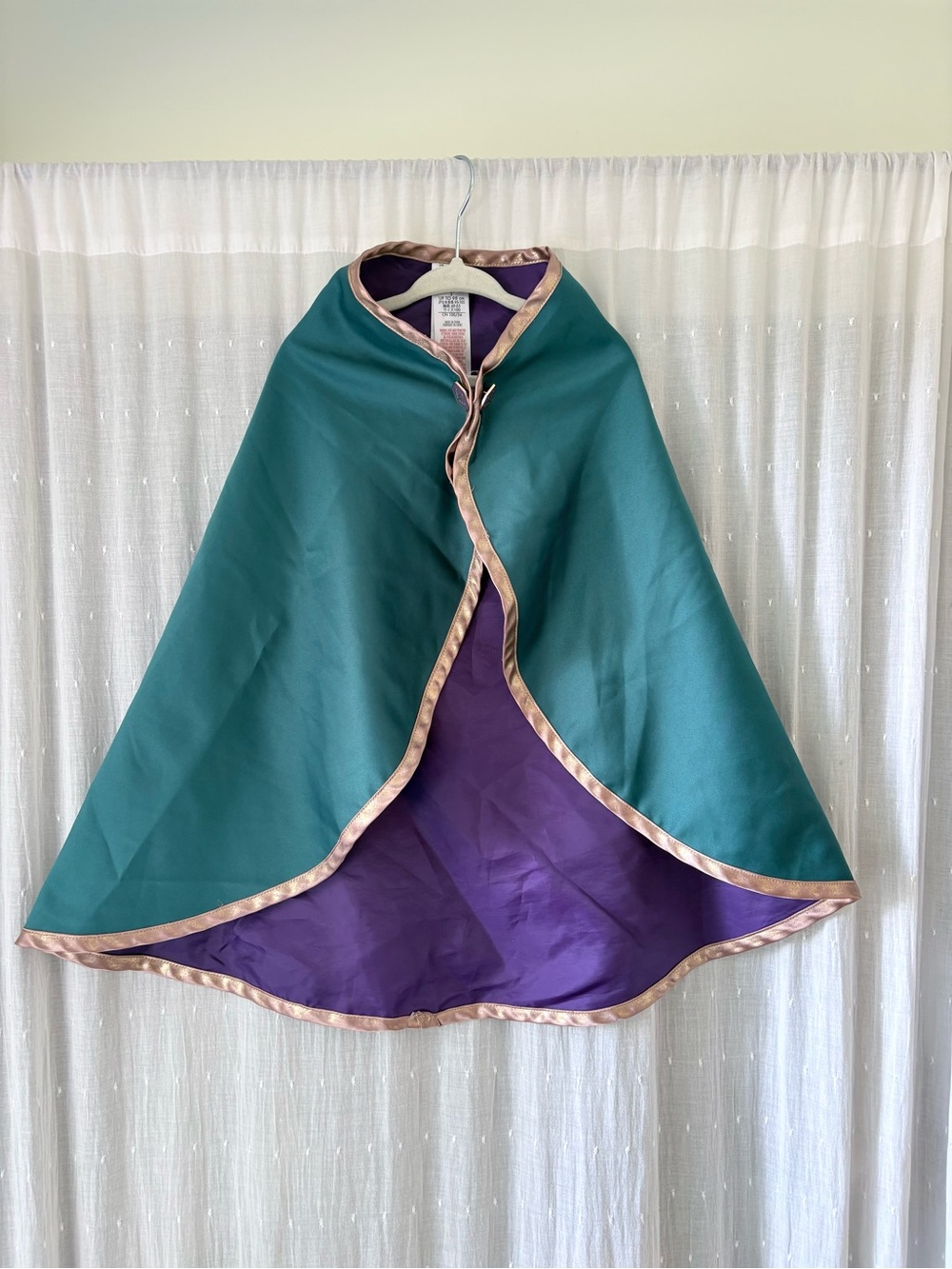 Disney Frozen Anna Teal Cape with Metallic Gold Motif - Picture 2 of 6